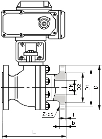 美標電動球閥結構圖