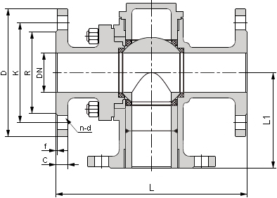 雙相鋼三通球閥結構圖